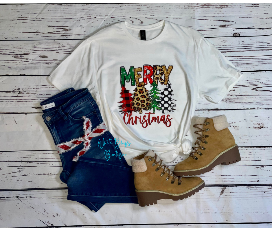 Merry Christmas Tee (Trees) - Made to Order