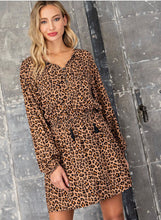 Load image into Gallery viewer, Leopard Print Tassel Tie Dress
