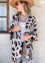 Load image into Gallery viewer, Leopard Print Sweater Kimono Cardigan
