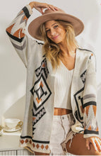 Load image into Gallery viewer, Rayna Aztec Pattern Cardigan Sweater
